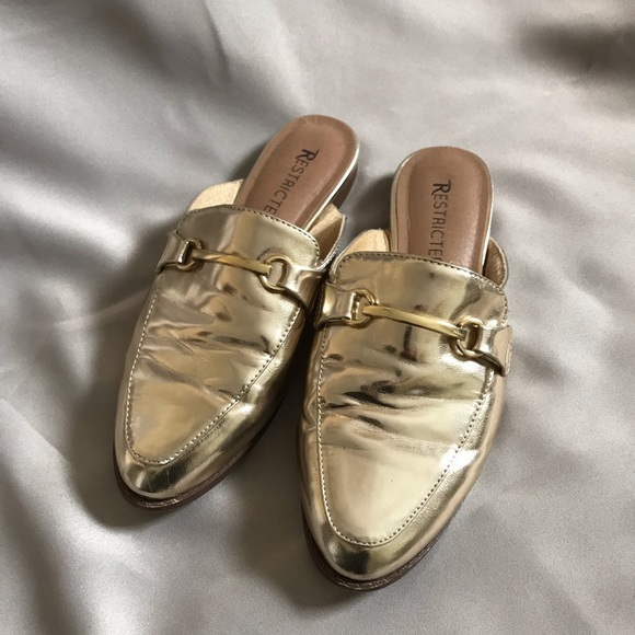 RESTRICTED gold slip on loafers - Picture 4 of 5